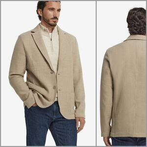 Falconeri Mouline Blazer Jacket Wool Knit Beige Corda sz 2XL